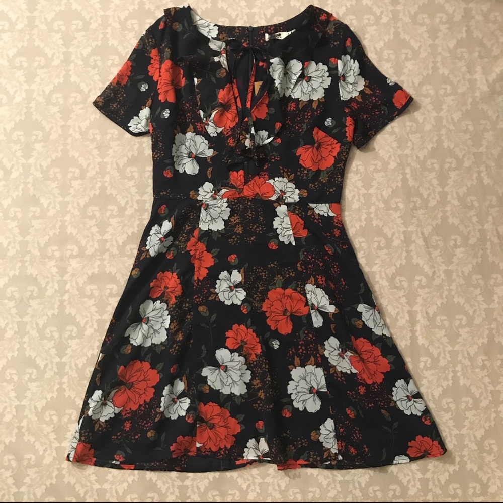 Floral a-line dress.